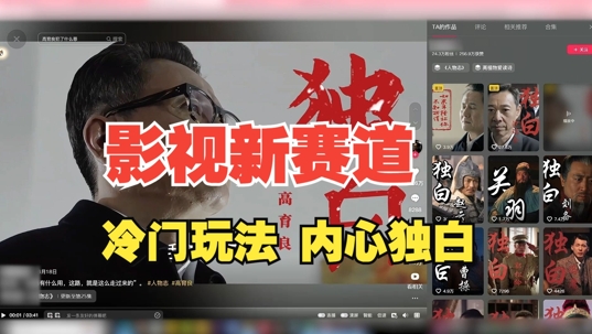 最新影视解说玩法，人物独白，30天涨粉24万，全流程拆解_免费分享网络创业,副业,信息差项目的老牌资源整合平台！金铲子项目