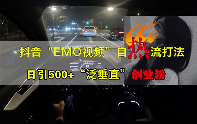 抖音EMO视频自热打法，日引“泛垂直”创业粉_免费分享网络创业,副业,信息差项目的老牌资源整合平台！金铲子项目
