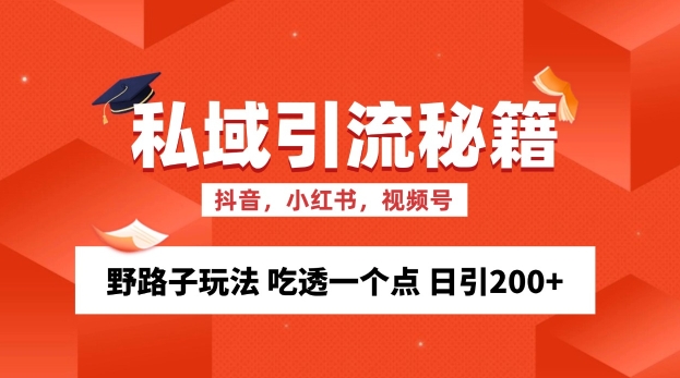 私域流量的精准化获客方法野路子玩法吃透一个点日引_免费分享网络创业,副业,信息差项目的老牌资源整合平台！金铲子项目