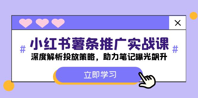 （12289期）小红书-薯条推广实战课：深度解析投放策略，助力笔记曝光飙升_免费分享网络创业,副业,信息差项目的老牌资源整合平台！金铲子项目
