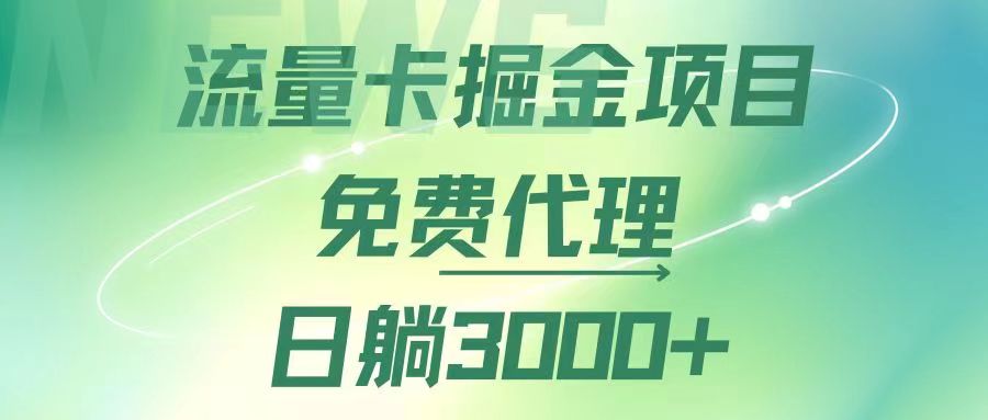 （12321期）流量卡掘金代理，日躺，暴力，多种推广途径_免费分享网络创业,副业,信息差项目的老牌资源整合平台！金铲子项目