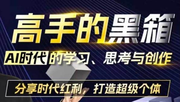 高手的黑箱：AI时代学习、思考与创作-分红时代红利，打造超级个体_免费分享网络创业,副业,信息差项目的老牌资源整合平台！金铲子项目