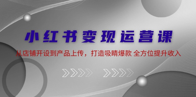（12520期）小红书运营课：从店铺开设到产品上传，打造吸睛爆款全方位提升_免费分享网络创业,副业,信息差项目的老牌资源整合平台！金铲子项目