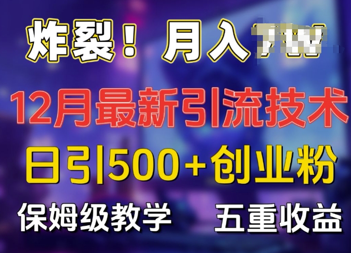 炸裂揭秘12月最新日引流精准创业粉，多重保姆级教学_免费分享网络创业,副业,信息差项目的老牌资源整合平台！金铲子项目