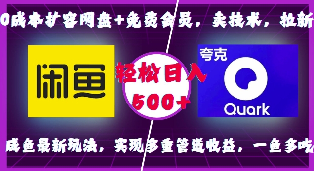 扩容网盘免费会员，卖技术，拉新，咸鱼最新玩法，实现多重管道，一鱼多吃，_免费分享网络创业,副业,信息差项目的老牌资源整合平台！金铲子项目