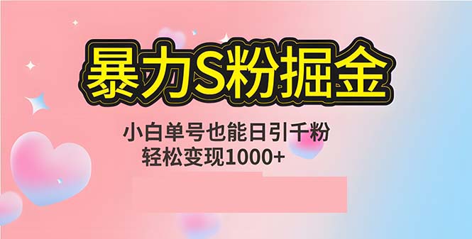 （12778期）单人单机日引千粉S粉流量掘金计划攻略_免费分享网络创业,副业,信息差项目的老牌资源整合平台！金铲子项目