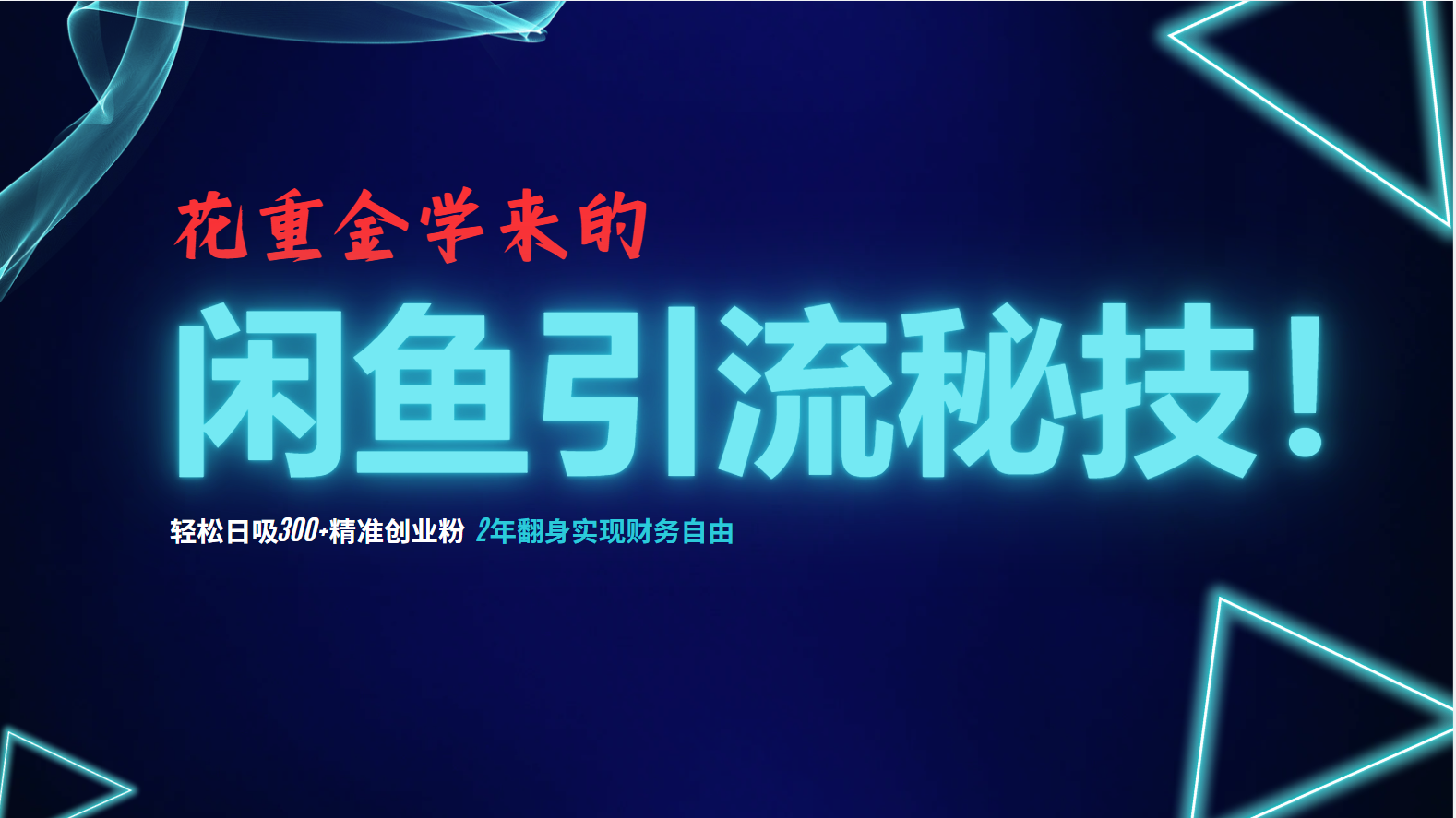 （12887期）花重金学来的闲鱼引流秘技日吸精准创业粉，每天躺，2…_免费分享网络创业,副业,信息差项目的老牌资源整合平台！金铲子项目