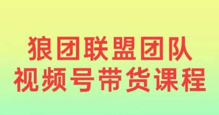 狼团联盟2024视频号带货，0基础小白快速入局视频号_免费分享网络创业,副业,信息差项目的老牌资源整合平台！金铲子项目