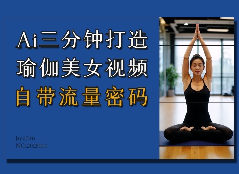 Ai3分钟打造瑜伽美女视频，自带流量密码_免费分享网络创业,副业,信息差项目的老牌资源整合平台！金铲子项目