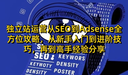 独立站运营从SEO到Adsense全方位攻略，从新手入门到进阶技巧，再到高手经验分享_免费分享网络创业,副业,信息差项目的老牌资源整合平台！金铲子项目