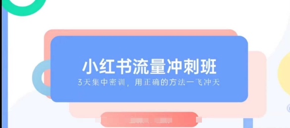 小红书流量冲刺班2025，最懂小红书的女人，快速教你2025局小红书_免费分享网络创业,副业,信息差项目的老牌资源整合平台！金铲子项目