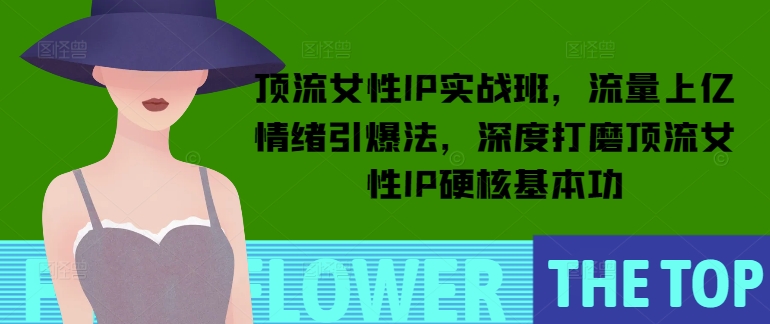 顶流女性IP实战班，流量上亿情绪引爆法，深度打磨顶流女性IP硬核基本功_免费分享网络创业,副业,信息差项目的老牌资源整合平台！金铲子项目