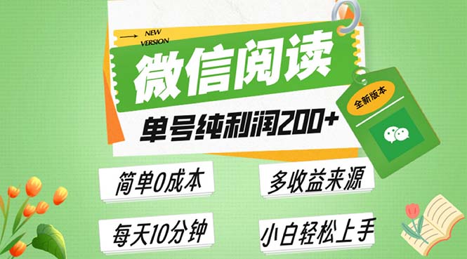 （13425期）最新微信阅读6.0，每日5分钟，单号，可批量放大操作，简单_免费分享网络创业,副业,信息差项目的老牌资源整合平台！金铲子项目