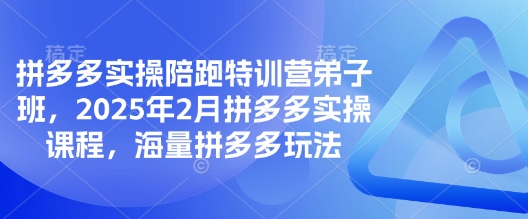 拼多多实操陪跑特训营弟子班，2025年2月拼多多实操课程，海量拼多多玩法_免费分享网络创业,副业,信息差项目的老牌资源整合平台！金铲子项目