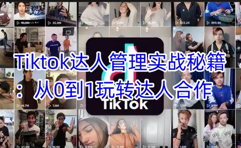 Tiktok达人管理实战秘籍：从0到1玩转达人合作_免费分享网络创业,副业,信息差项目的老牌资源整合平台！金铲子项目