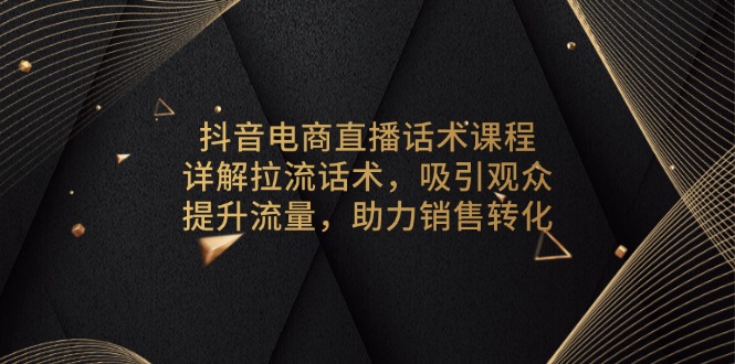 （13846期）抖音电商直播话术课程，详解拉流话术，吸引观众，提升流量，助力销售转化_免费分享网络创业,副业,信息差项目的老牌资源整合平台！金铲子项目