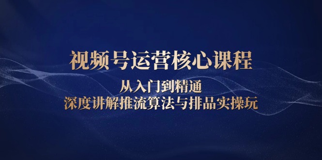 （13863期）视频号运营核心课程，从入门到精通，深度讲解推流算法与排品实操玩_免费分享网络创业,副业,信息差项目的老牌资源整合平台！金铲子项目