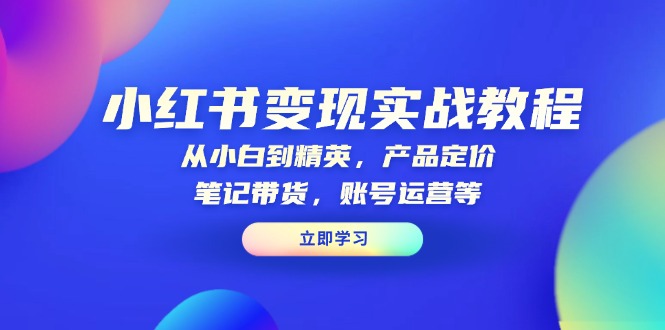 （13923期）小红书实战教程：从小白到精英，产品定价，笔记带货，账号运营等_免费分享网络创业,副业,信息差项目的老牌资源整合平台！金铲子项目