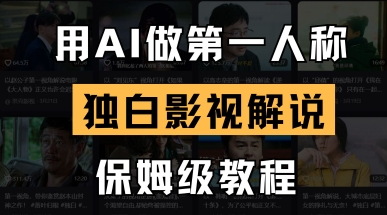 用AI做第一人称独白影视解说，手把手教学，保姆级教程_免费分享网络创业,副业,信息差项目的老牌资源整合平台！金铲子项目