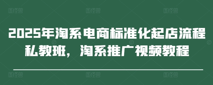 2025年淘系电商标准化起店流程私教班，淘系推广视频教程_免费分享网络创业,副业,信息差项目的老牌资源整合平台！金铲子项目