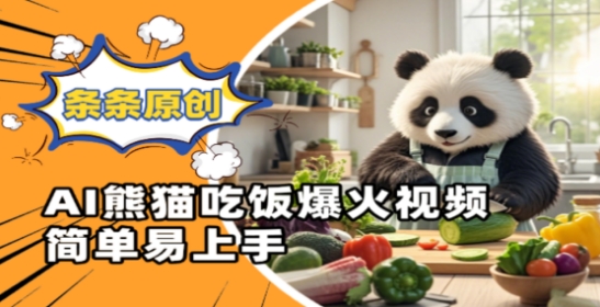 Ai熊猫吃饭爆火视频，条条原创，简单易上手_免费分享网络创业,副业,信息差项目的老牌资源整合平台！金铲子项目