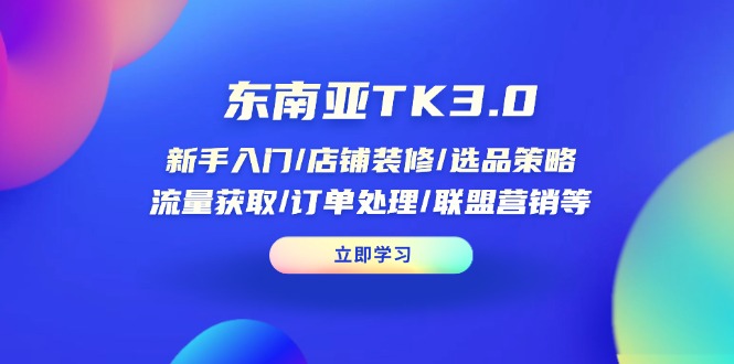 （14208期）东南亚TK3.0：新手入门/店铺装修/选品策略/流量获取/订单处理/联盟营销等_免费分享网络创业,副业,信息差项目的老牌资源整合平台！金铲子项目
