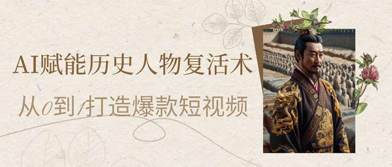 （14311期）AI赋能历史人物复活术：从0到1打造爆款短视频_免费分享网络创业,副业,信息差项目的老牌资源整合平台！金铲子项目