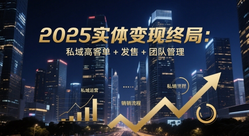 2025实体终局：私域高客单发售团队管理_免费分享网络创业,副业,信息差项目的老牌资源整合平台！金铲子项目
