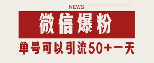 微信爆粉，私域暴力引流打法日引千粉单号_免费分享网络创业,副业,信息差项目的老牌资源整合平台！金铲子项目