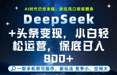 DeepSeek头条，保姆级教学，小白上手，_免费分享网络创业,副业,信息差项目的老牌资源整合平台！金铲子项目