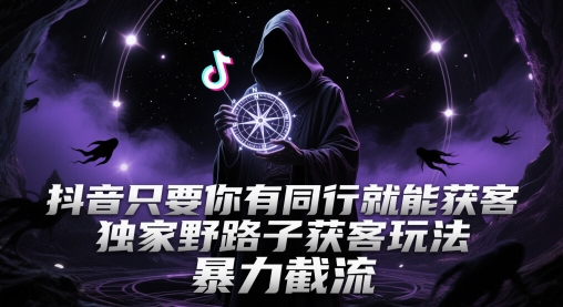 抖音只要你有同行就能获客，独家野路子获客玩法，暴力截流_免费分享网络创业,副业,信息差项目的老牌资源整合平台！金铲子项目