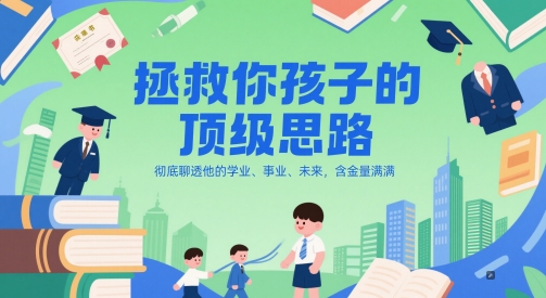 付费文章：拯救你孩子的顶级思路，彻底聊透他的学业、事业、未来，含金量满满_免费分享网络创业,副业,信息差项目的老牌资源整合平台！金铲子项目