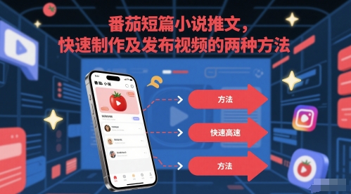 番茄短篇小说推文，快速制作及发布视频的两种方法_免费分享网络创业,副业,信息差项目的老牌资源整合平台！金铲子项目