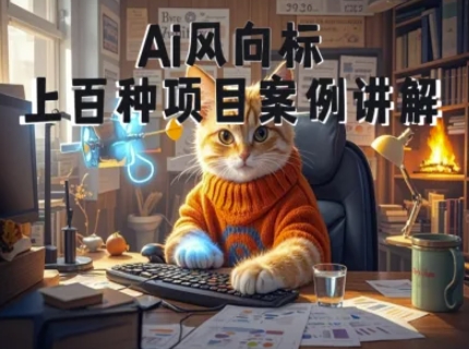 Ai风向标-附100种项目案例玩法-0基础小白到大神ai视频商业应用教学_免费分享网络创业,副业,信息差项目的老牌资源整合平台！金铲子项目