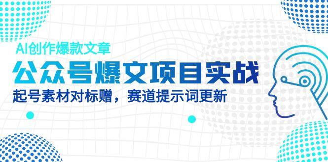 （14709期）公众号爆文项目实战，AI创作爆款文章，起号素材对标赠（附赛道AI提示词）_免费分享网络创业,副业,信息差项目的老牌资源整合平台！金铲子项目