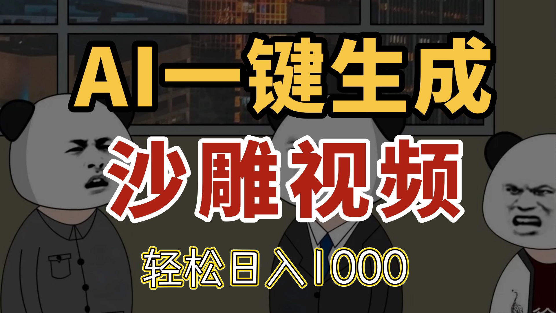 （14756期）AI一键生成沙雕视频，一条视频千万播放，_免费分享网络创业,副业,信息差项目的老牌资源整合平台！金铲子项目