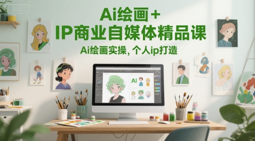 Ai绘画IP商业自媒体精品课，Ai绘画实操，个人ip打造_免费分享网络创业,副业,信息差项目的老牌资源整合平台！金铲子项目