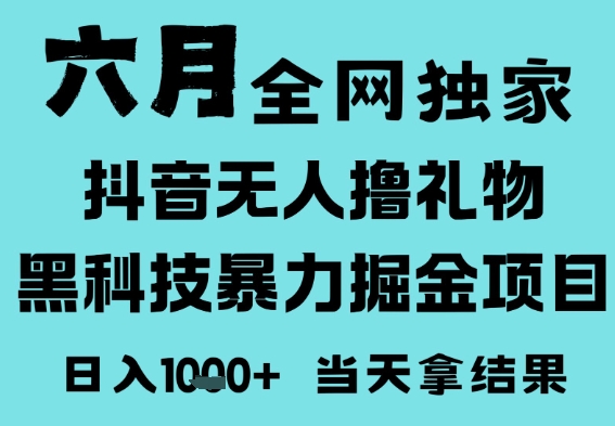 25年6月高爆抖音无人直播最新撸音浪掘金项目，门槛低小白可做，无脑，可矩阵放大_免费分享网络创业,副业,信息差项目的老牌资源整合平台！金铲子项目