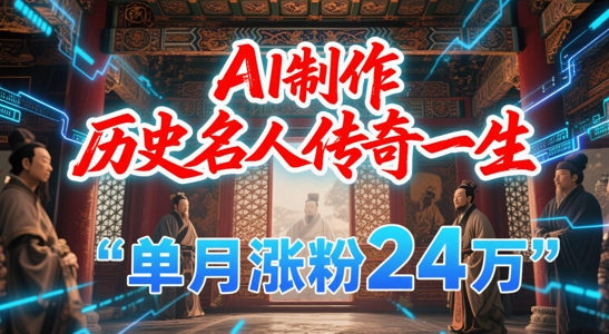 暴力起号用AI制作历史名人传奇一生，单月涨粉2，涨粉赛道黑马来了_免费分享网络创业,副业,信息差项目的老牌资源整合平台！金铲子项目