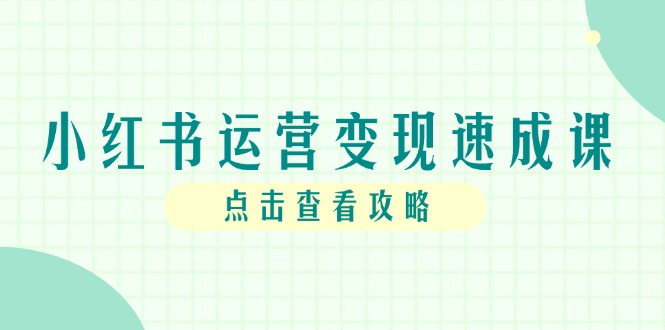（14951期）小红书运营速成课，账号搭建到暴力起号，个人IP全流程指南_免费分享网络创业,副业,信息差项目的老牌资源整合平台！金铲子项目