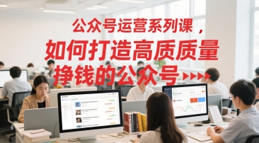 公众号运营系列课，如何打造高质量挣钱的公众号_免费分享网络创业,副业,信息差项目的老牌资源整合平台！金铲子项目