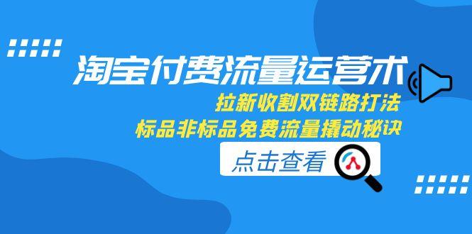 （15135期）淘宝付费流量运营术，拉新收割双链路打法，标品非标品免费流量撬动秘诀_免费分享网络创业,副业,信息差项目的老牌资源整合平台！金铲子项目