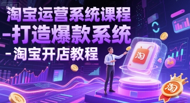 淘宝运营系统课程-打造爆款系统-淘宝开店教程_免费分享网络创业,副业,信息差项目的老牌资源整合平台！金铲子项目