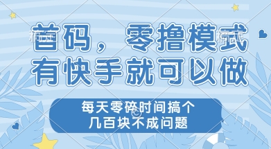 首码零撸项目，有快手就可以做，每天业务时间搞个几张不是问题_免费分享网络创业,副业,信息差项目的老牌资源整合平台！金铲子项目