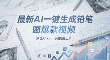 最新AI一键生成铅笔画爆款视频，多平台分发，日入，小白上手_免费分享网络创业,副业,信息差项目的老牌资源整合平台！金铲子项目