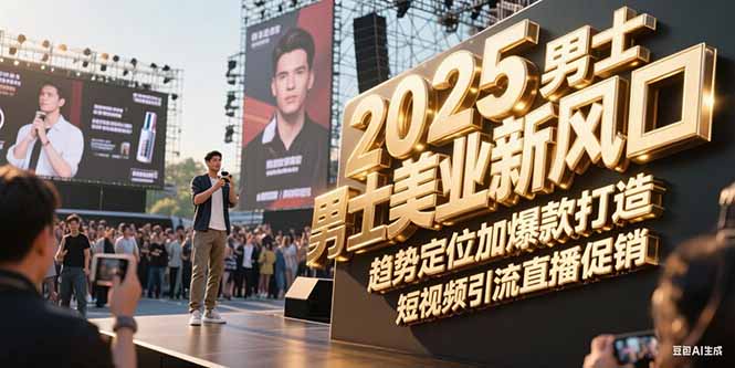 （15190期）2025男士美业新风口，趋势定位加爆款打造，短视频引流直播促销_免费分享网络创业,副业,信息差项目的老牌资源整合平台！金铲子项目