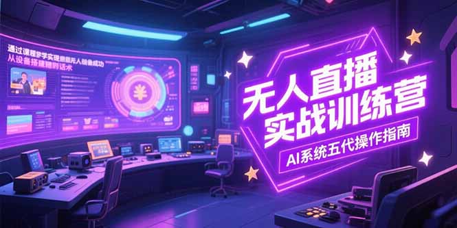 （15315期）无人直播实操训练营，从设备搭建到话术，AI系统五代操作指南(7月更新)_免费分享网络创业,副业,信息差项目的老牌资源整合平台！金铲子项目
