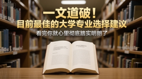 付费文章：一文道破目前最佳的大学专业选择建议，看完你就心里彻底踏实明朗了_免费分享网络创业,副业,信息差项目的老牌资源整合平台！金铲子项目