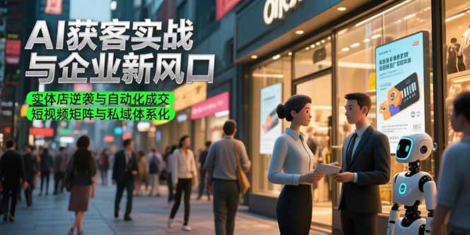 （15348期）AI获客实战与企业新风口，实体店逆袭与自动化成交短视频矩阵与私域体系化_免费分享网络创业,副业,信息差项目的老牌资源整合平台！金铲子项目