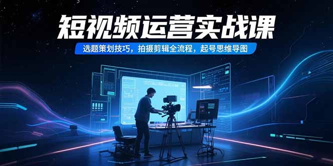 （15375期）短视频运营实战课，选题策划技巧，拍摄剪辑全流程，起号思维导图_免费分享网络创业,副业,信息差项目的老牌资源整合平台！金铲子项目